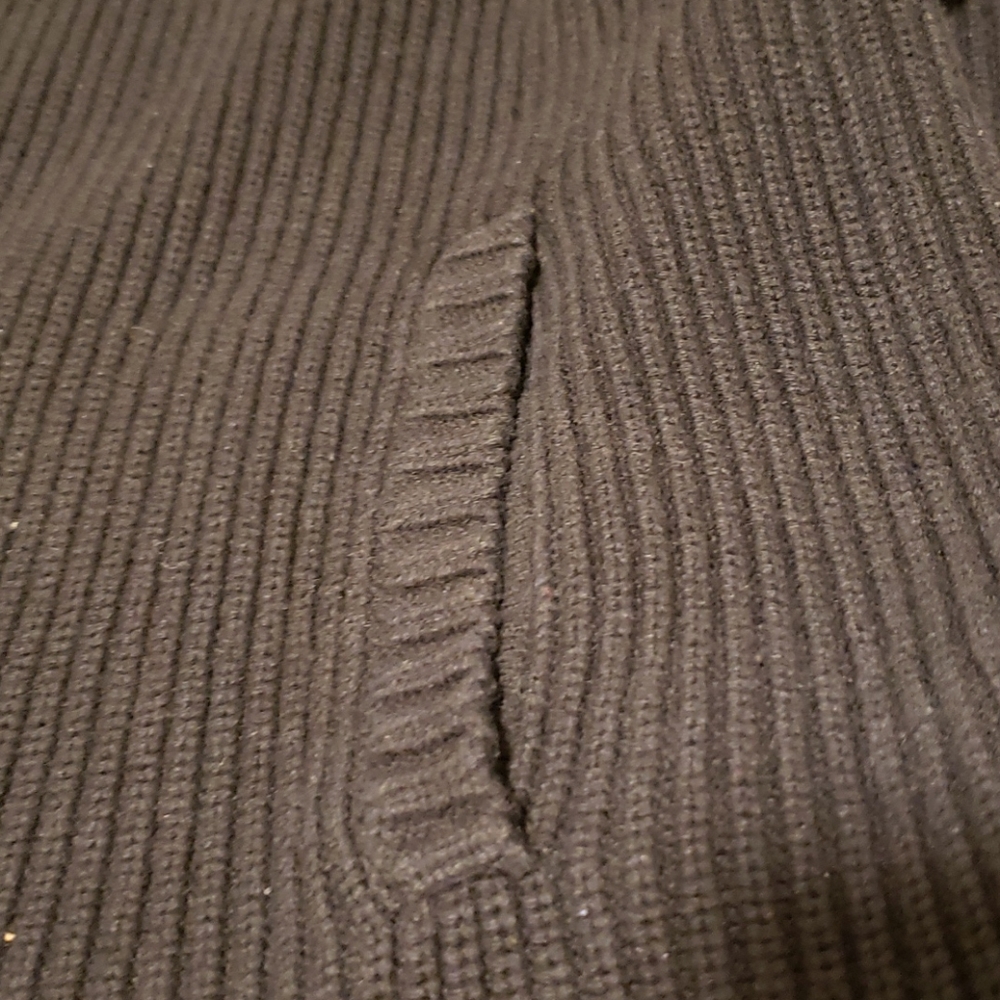 Express Cableknit Button Sweater Black Medium - image 8